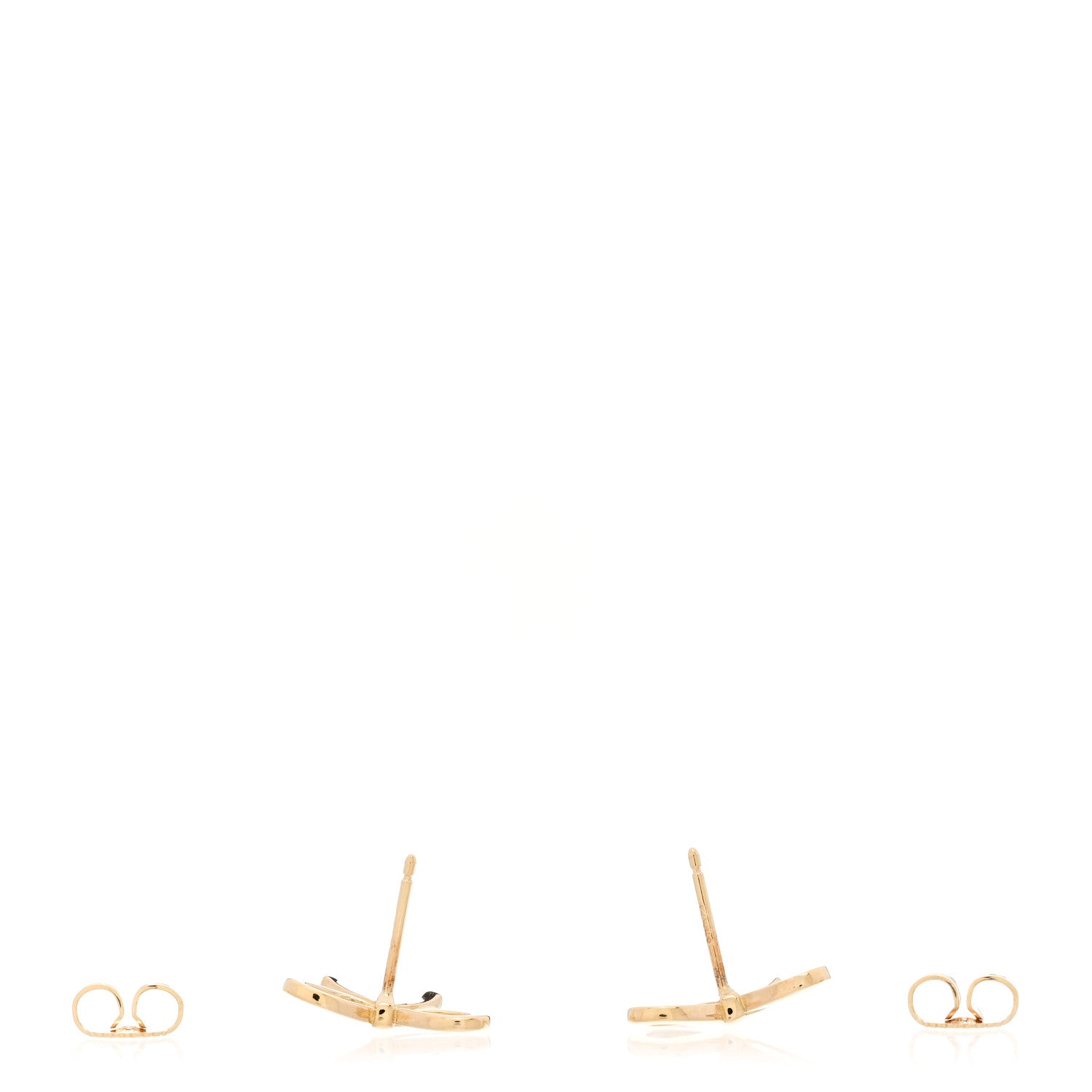 Tiffany 18K Yellow Gold Bow Earrings 3 of 4