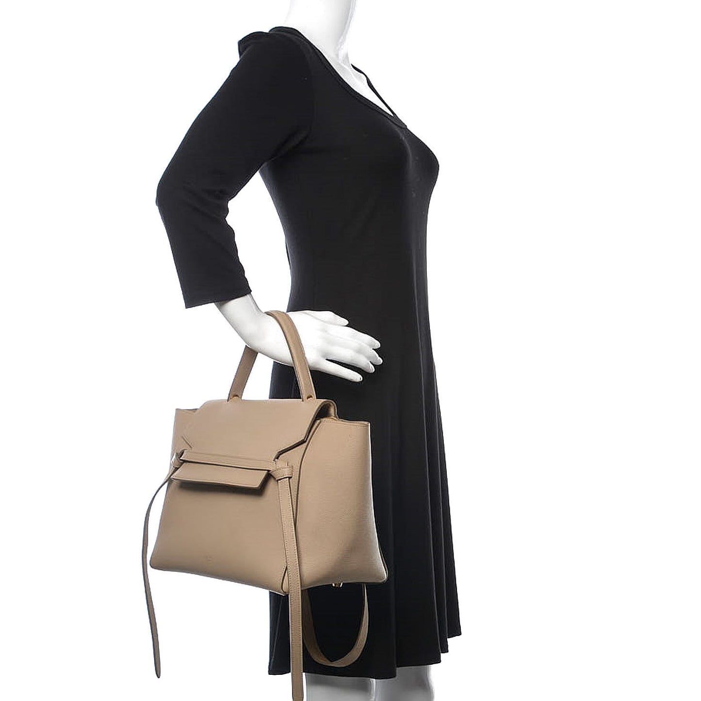 Grained Calfskin Mini Belt Bag Light Taupe