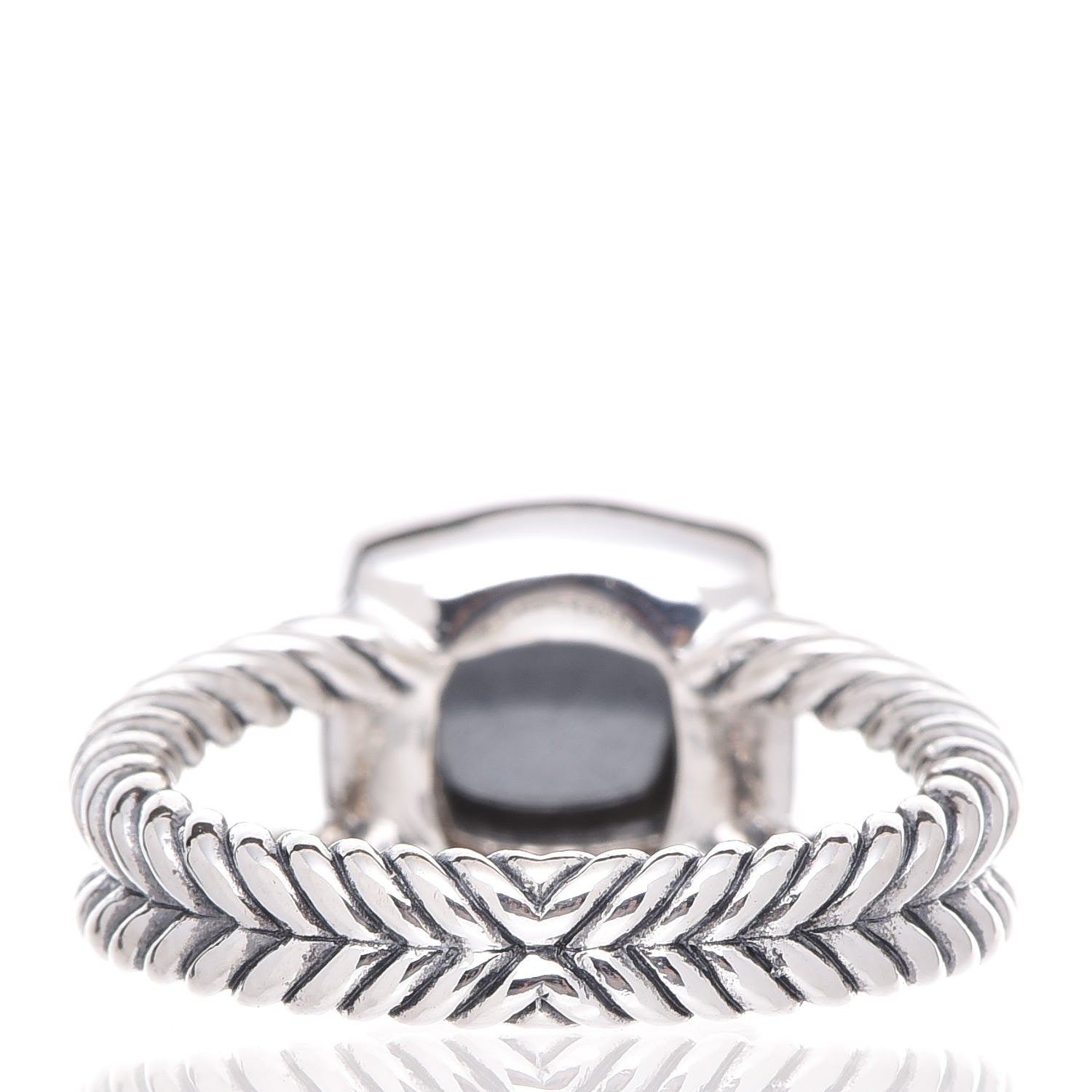 David Yurman Sterling Silver Diamond Black Orchid 7mm Petite Albion Ring 52 6 3 of 5