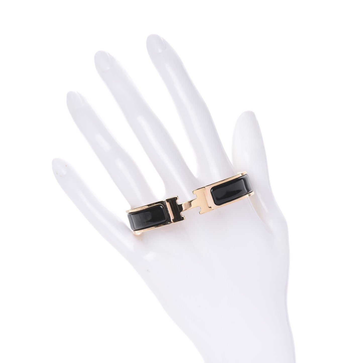 Enamel Narrow Clic Clac H Bracelet PM Black