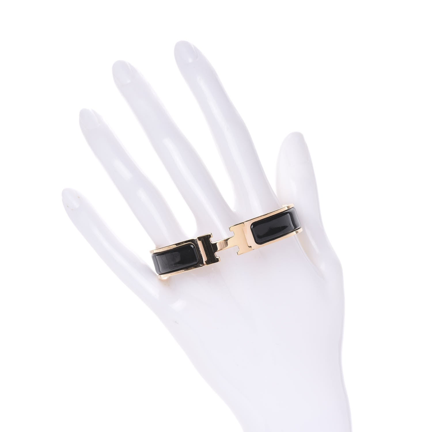 Hermes Enamel Narrow Clic Clac H Bracelet PM Black 2 of 4