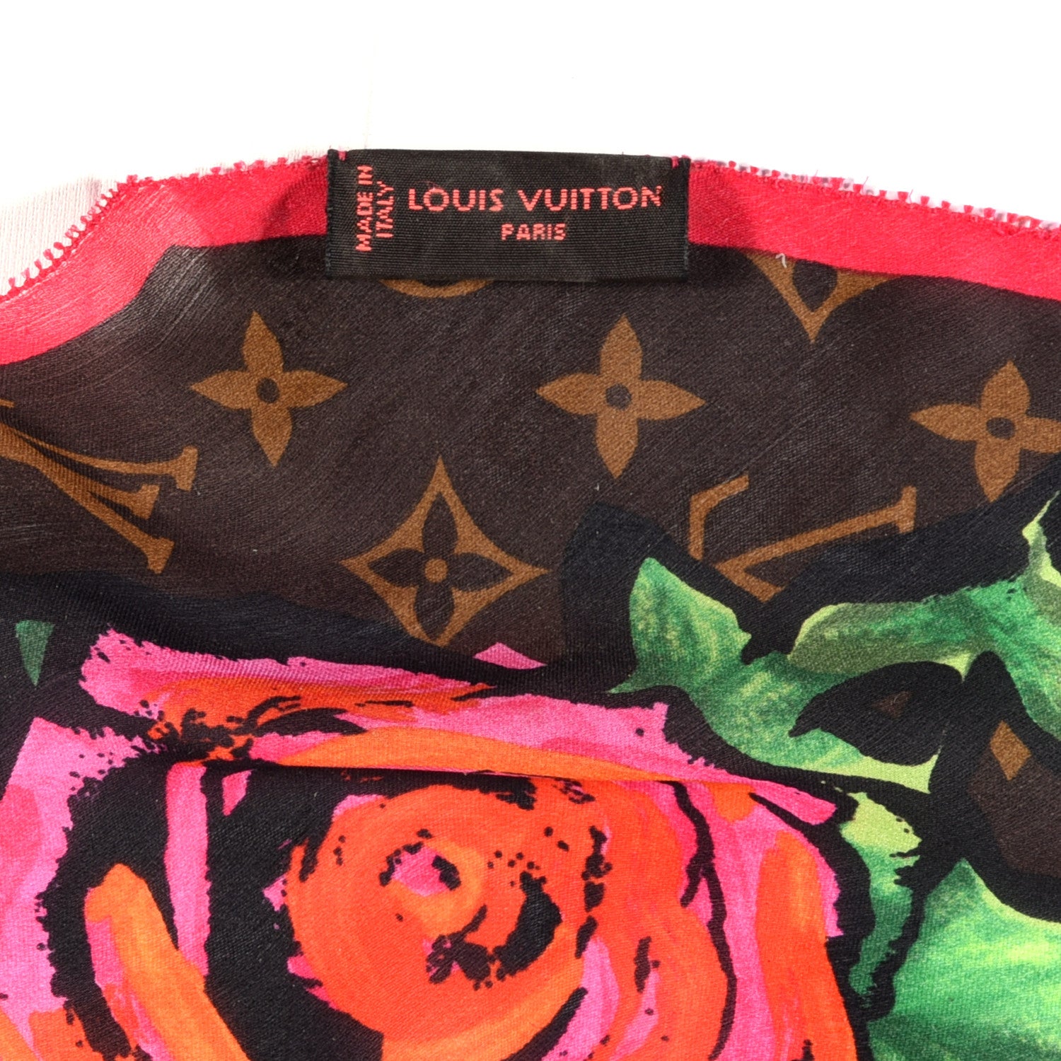Louis Vuitton Silk Monogram Roses Scarf Marron 4 of 4