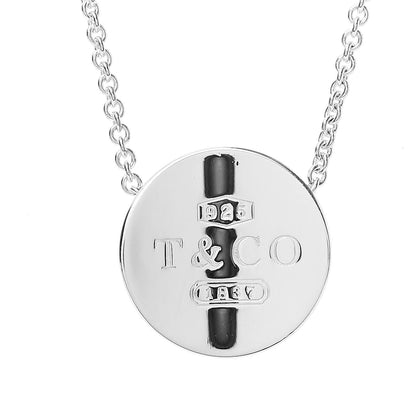 Tiffany Sterling Silver Round 1837 Pendant Necklace 4 of 6