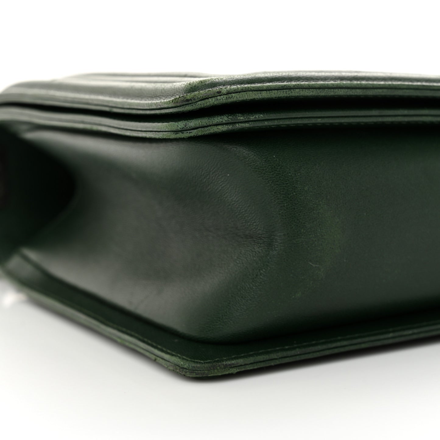Lambskin Quilted New Medium Boy Flap Dark Green