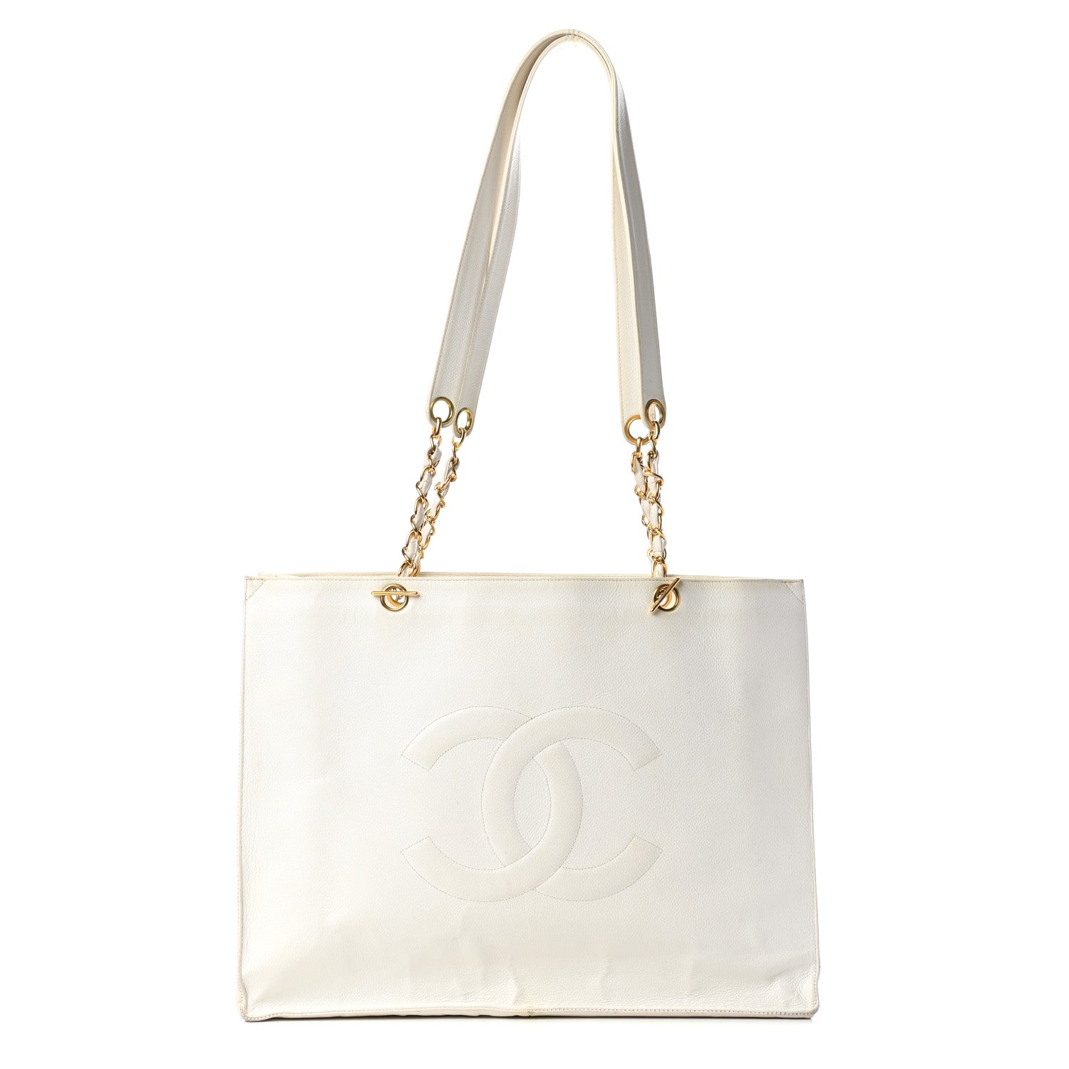 Chanel Caviar CC Timeless Tote White 1 of 13