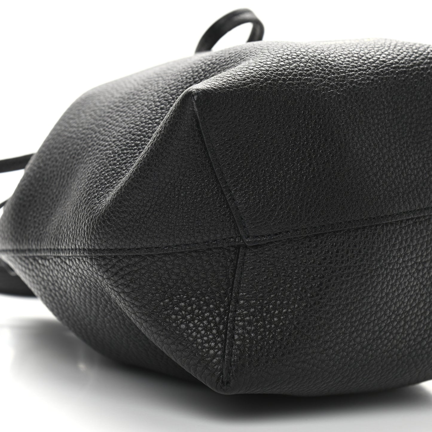 Tumbled Calfskin Mini Bucket Bag Black