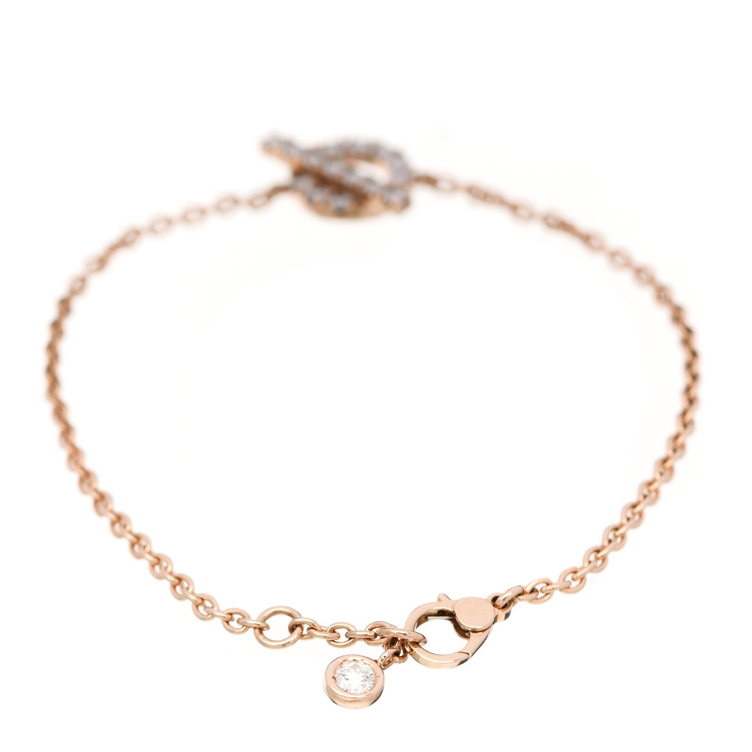Hermes 18K Rose Gold Diamond Finesse Bracelet ST 3 of 5