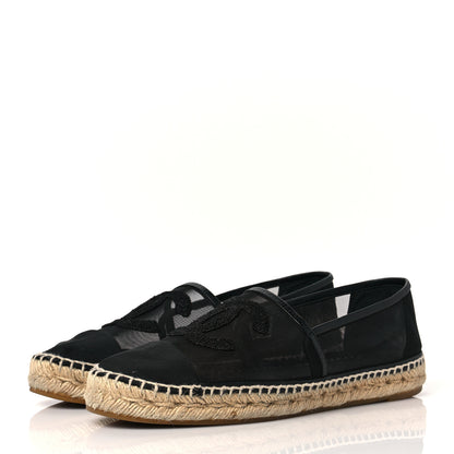Chanel Mesh Grosgrain CC Espadrilles 40 Black 3 of 8
