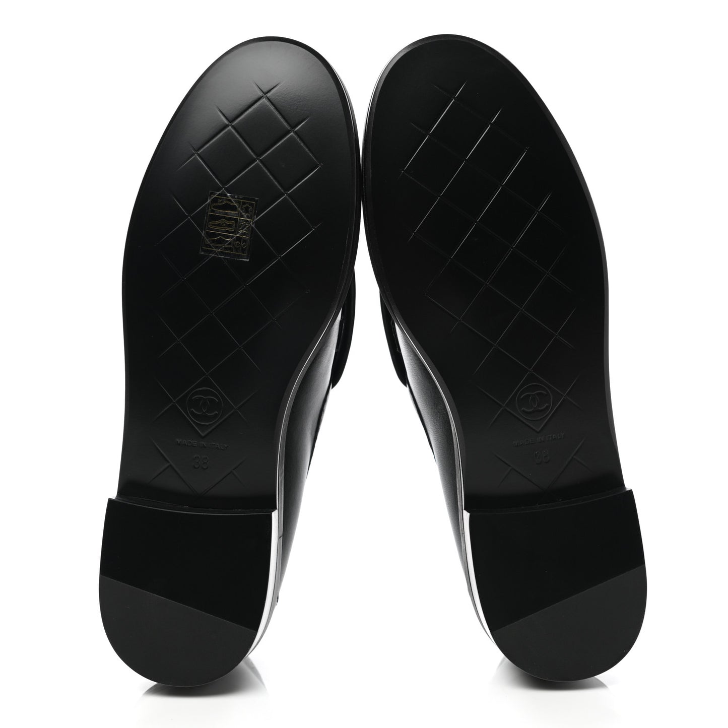 Lambskin Quilted CC Turnlock Loafers 38 Black