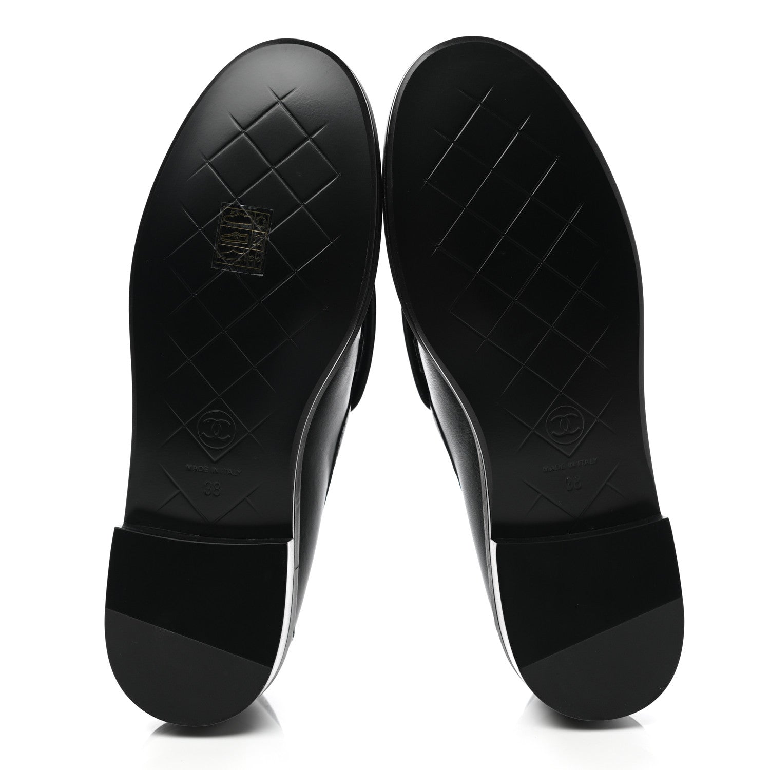 Chanel Lambskin Quilted CC Turnlock Loafers 38 Black 5 of 8