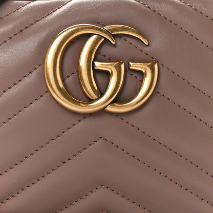 Gucci Calfskin Matelasse Small GG Marmont Chain Shoulder Bag Porcelain Rose 9 of 11