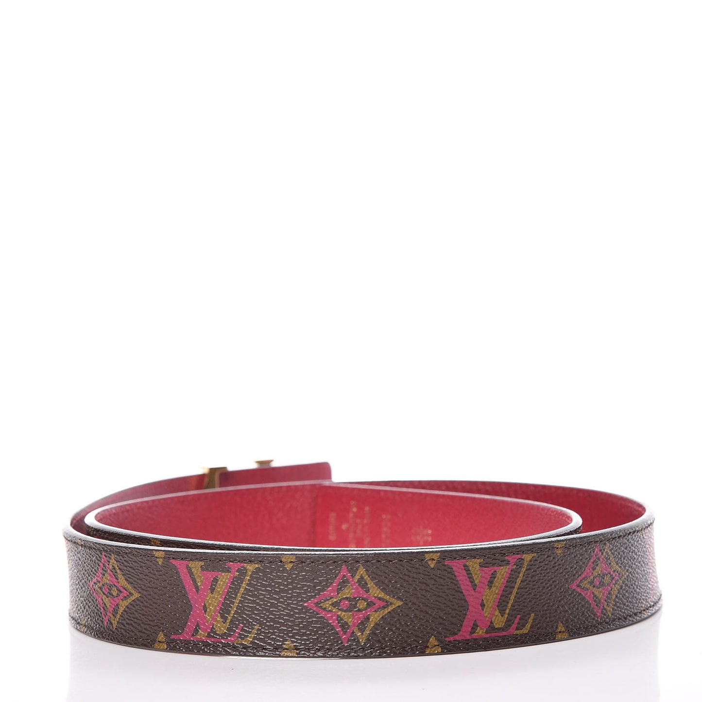 Rainbow Monogram 30mm LV Initiales Reversible Belt 90 36 Fuchsia