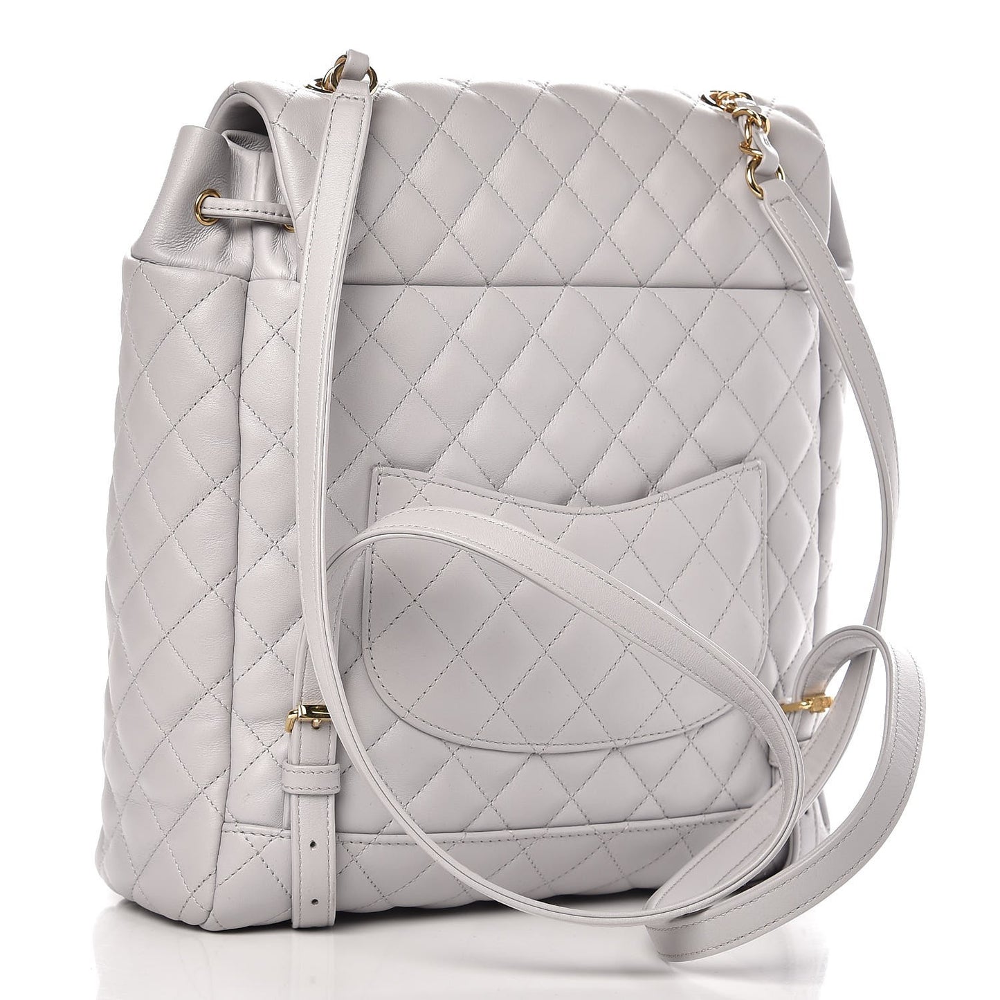 Calfskin Quilted Large Urban Spirit Backpack Grey