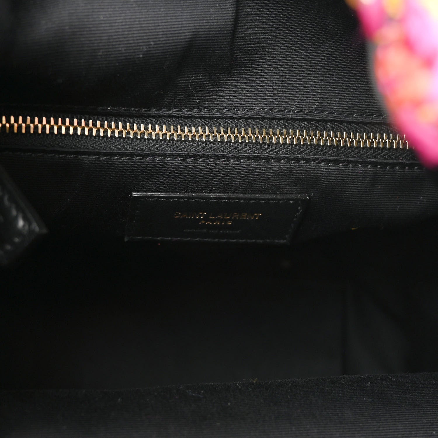 Saint Laurent Tweed Lambskin Matelasse Monogram Joe Backpack Black Rosso Multicolor 6 of 8