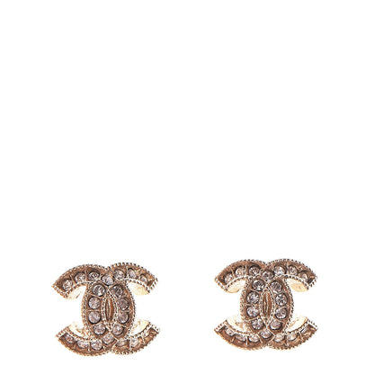 Chanel Crystal CC Earrings Gold 1 of 5