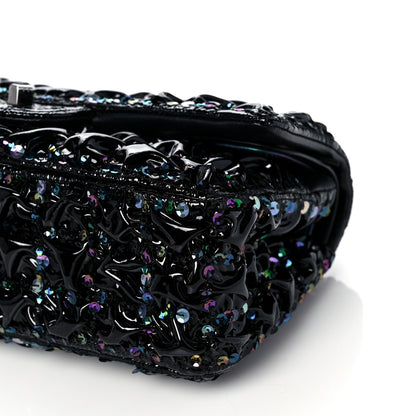 Chanel Patent Sequin Crystal Ruched 2.55 Reissue 225 Flap Black 10 of 10
