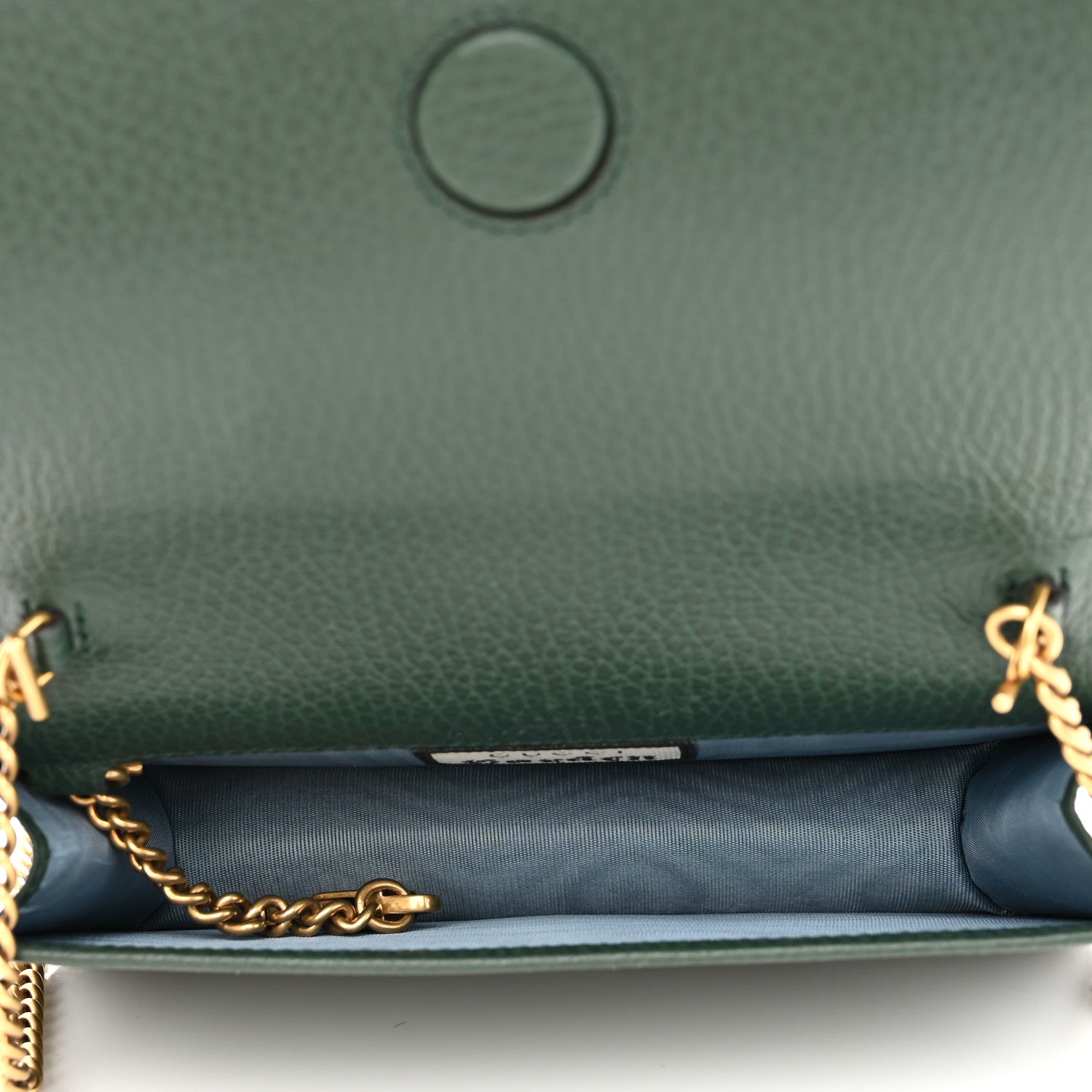 Gucci Dollar Calfskin Garden Mystic Cat Chain Wallet Green 5 of 8