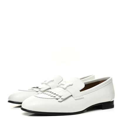 Hermes Calfskin Womens Royal Loafers 37.5 White 3 of 10