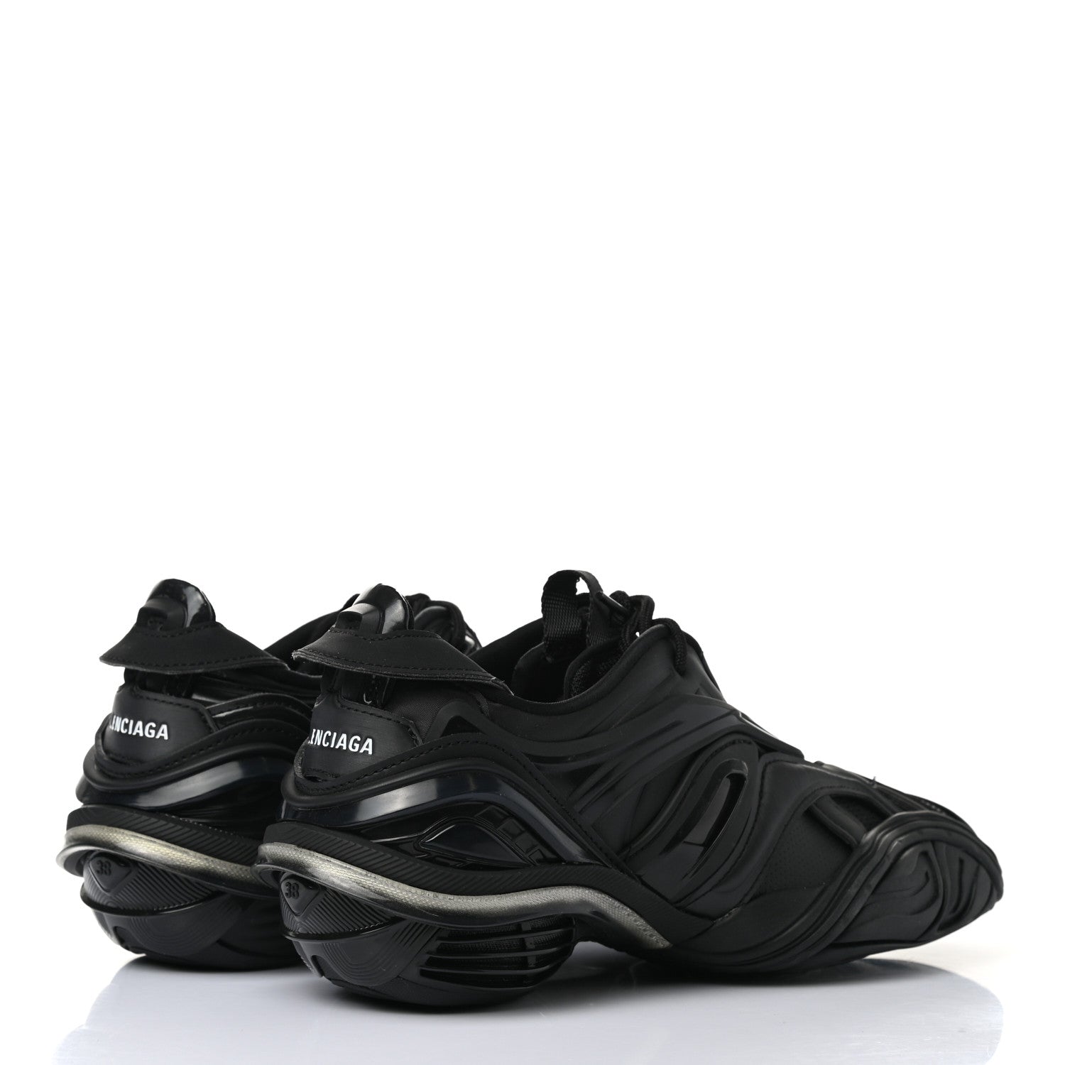 Balenciaga Rubber Mesh Womens Tyrex Sneakers 38 Black 4 of 8