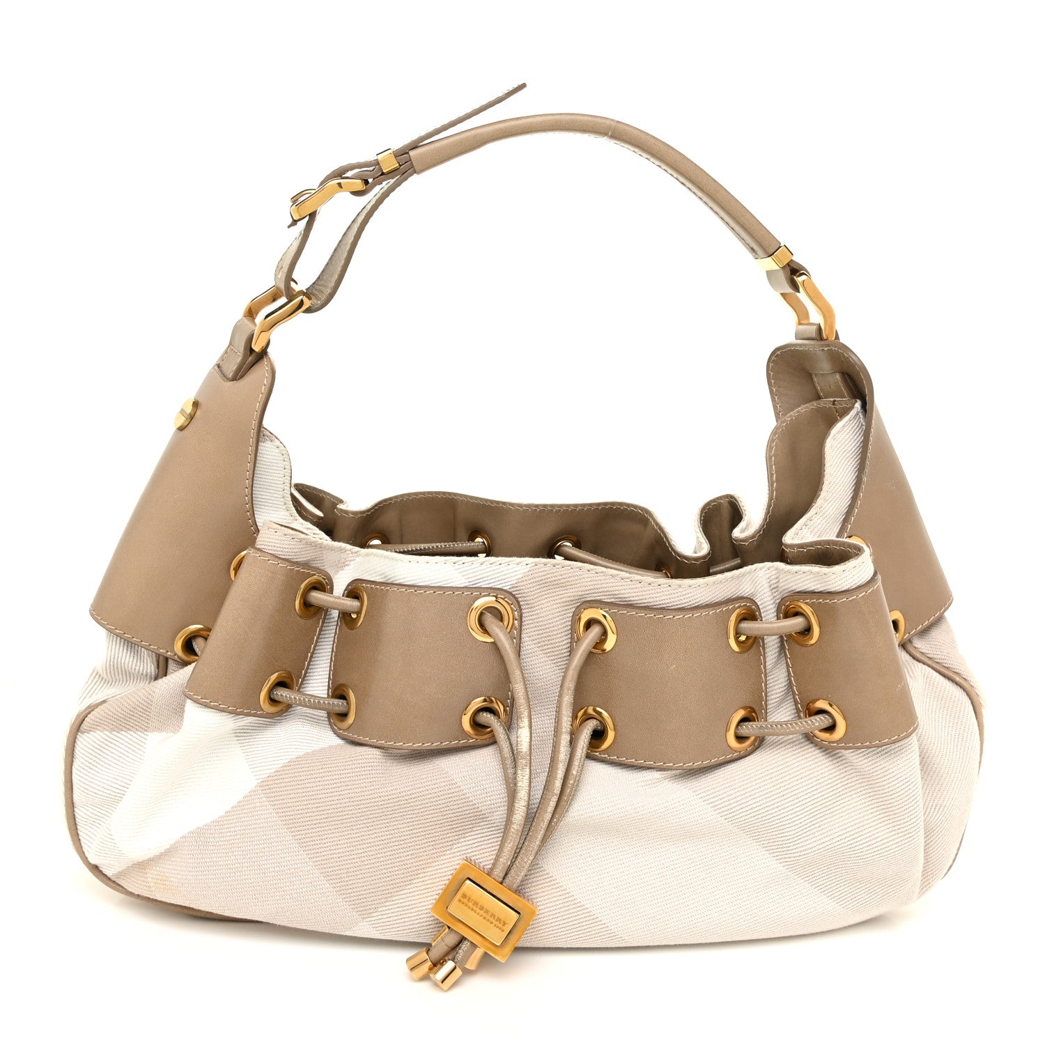 Burberry Canvas Calfskin Mega Nova Check Small Warrior Trench 1 of 22