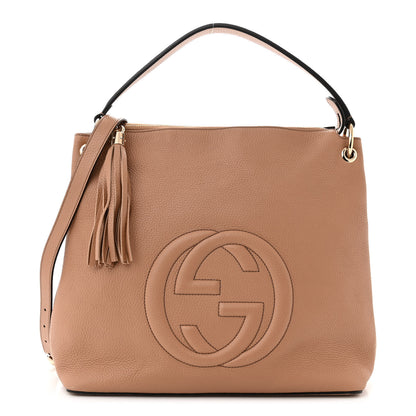 Gucci Pebbled Calfskin Large Soho Hobo Camelia 1 of 12