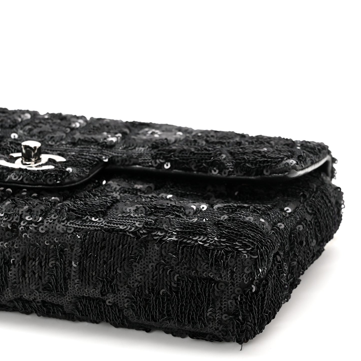 Sequin Single Flap Black