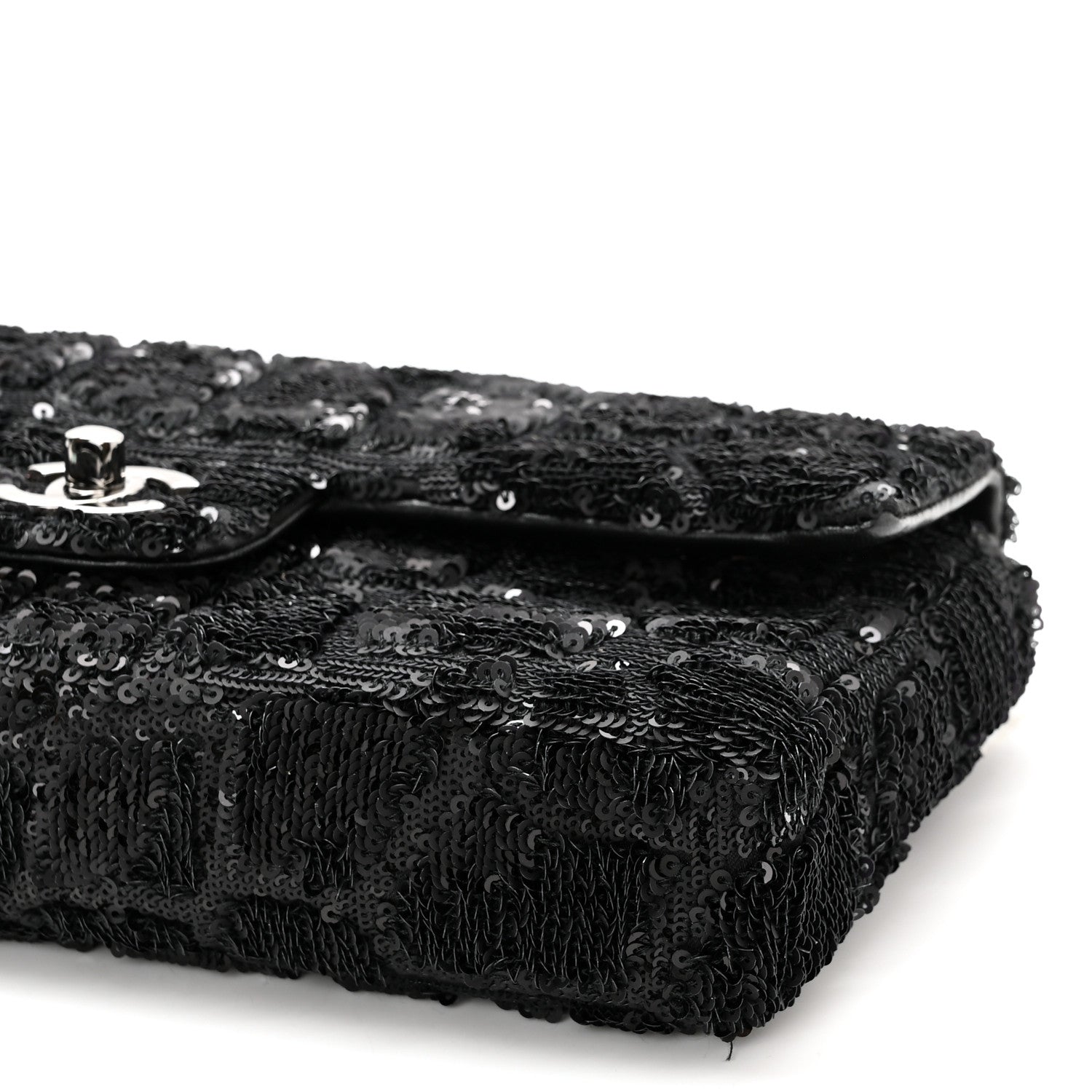 Chanel Sequin Single Flap Black 10 of 10
