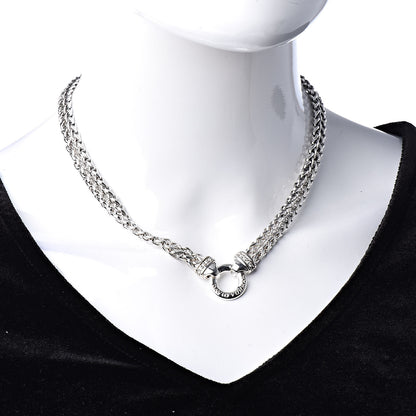 David Yurman Sterling Silver Diamond 18mm Double Wheat Chain Necklace 2 of 5