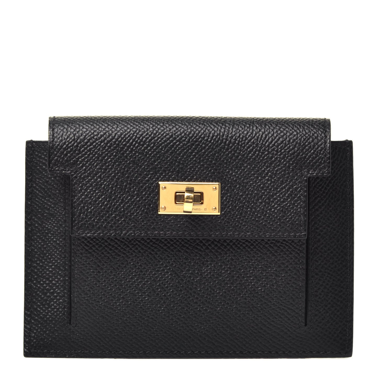 Epsom Kelly Pocket Compact Wallet Black
