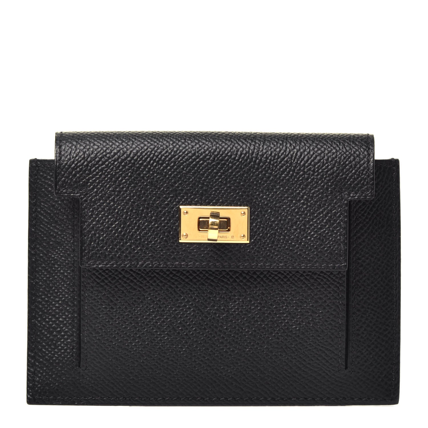 Hermes Epsom Kelly Pocket Compact Wallet Black 1 of 7