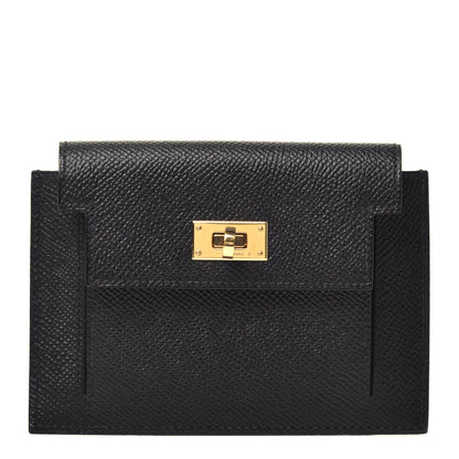 Hermes Epsom Kelly Pocket Compact Wallet Black 1 of 7