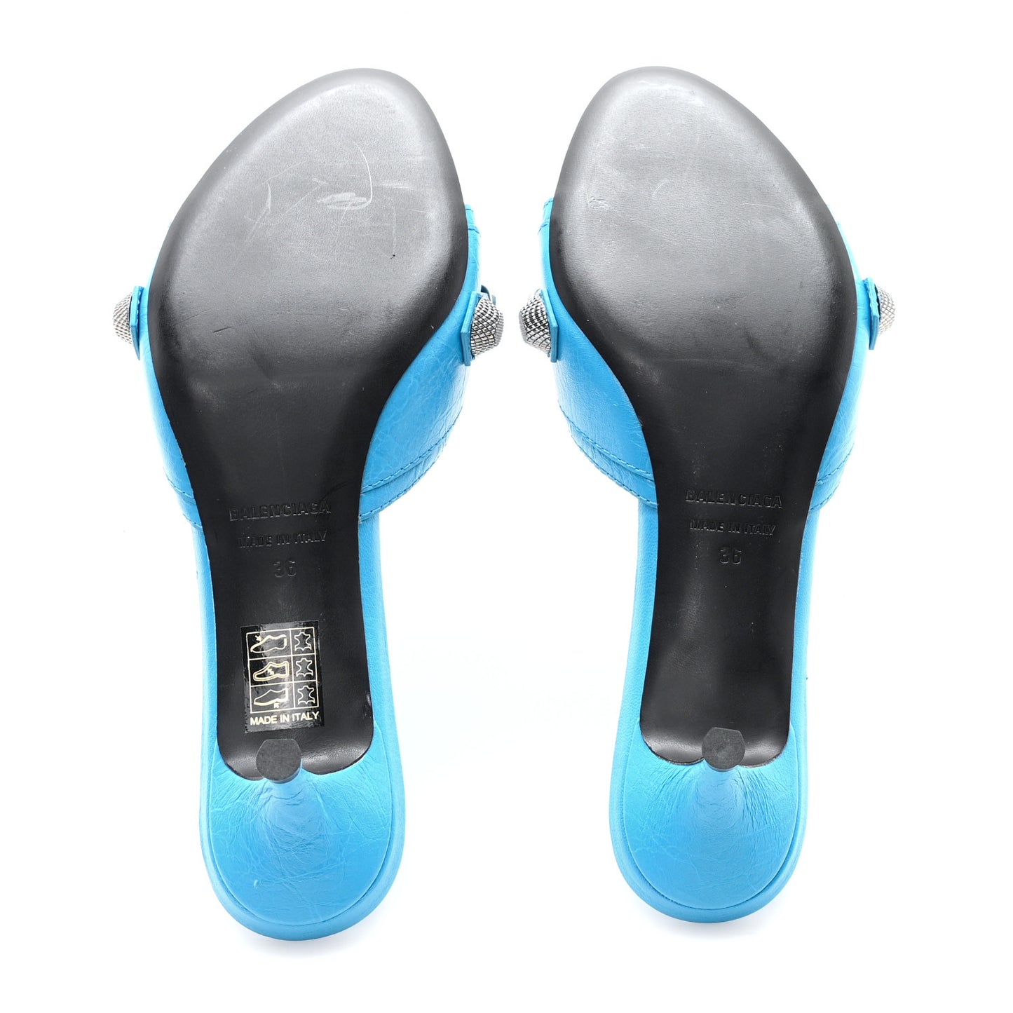 Agneau Arena Cagole 50mm Slide Sandals 36 Cyan