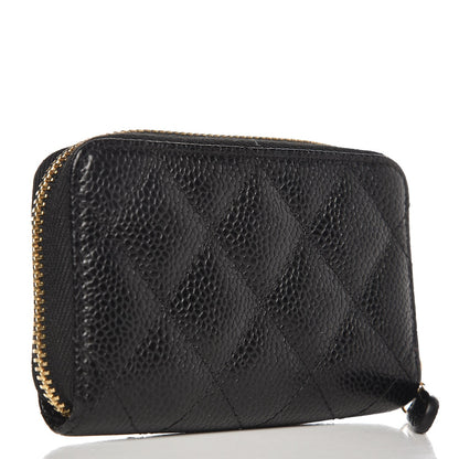 Chanel Caviar Quilted Zip Coin Purse Black 3 of 8