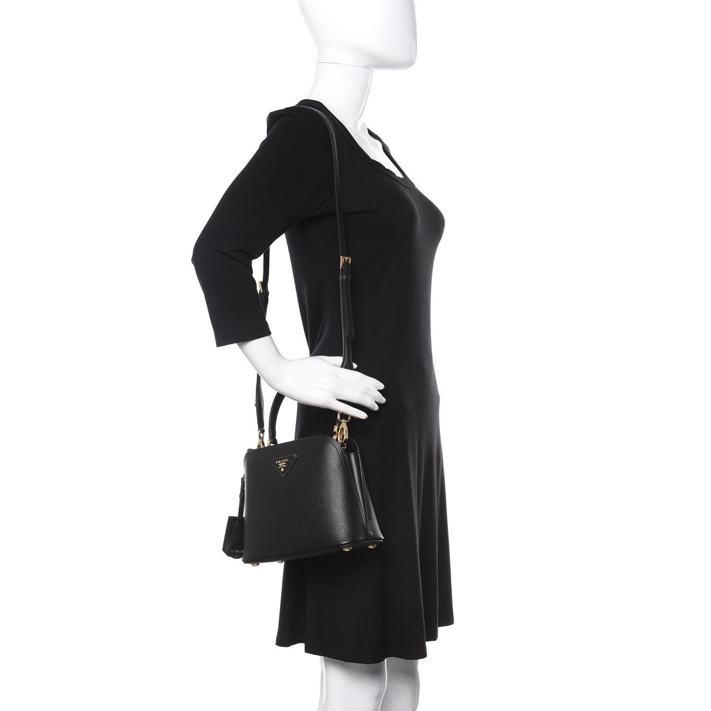 Saffiano Cuir Micro Matinee Tote Black