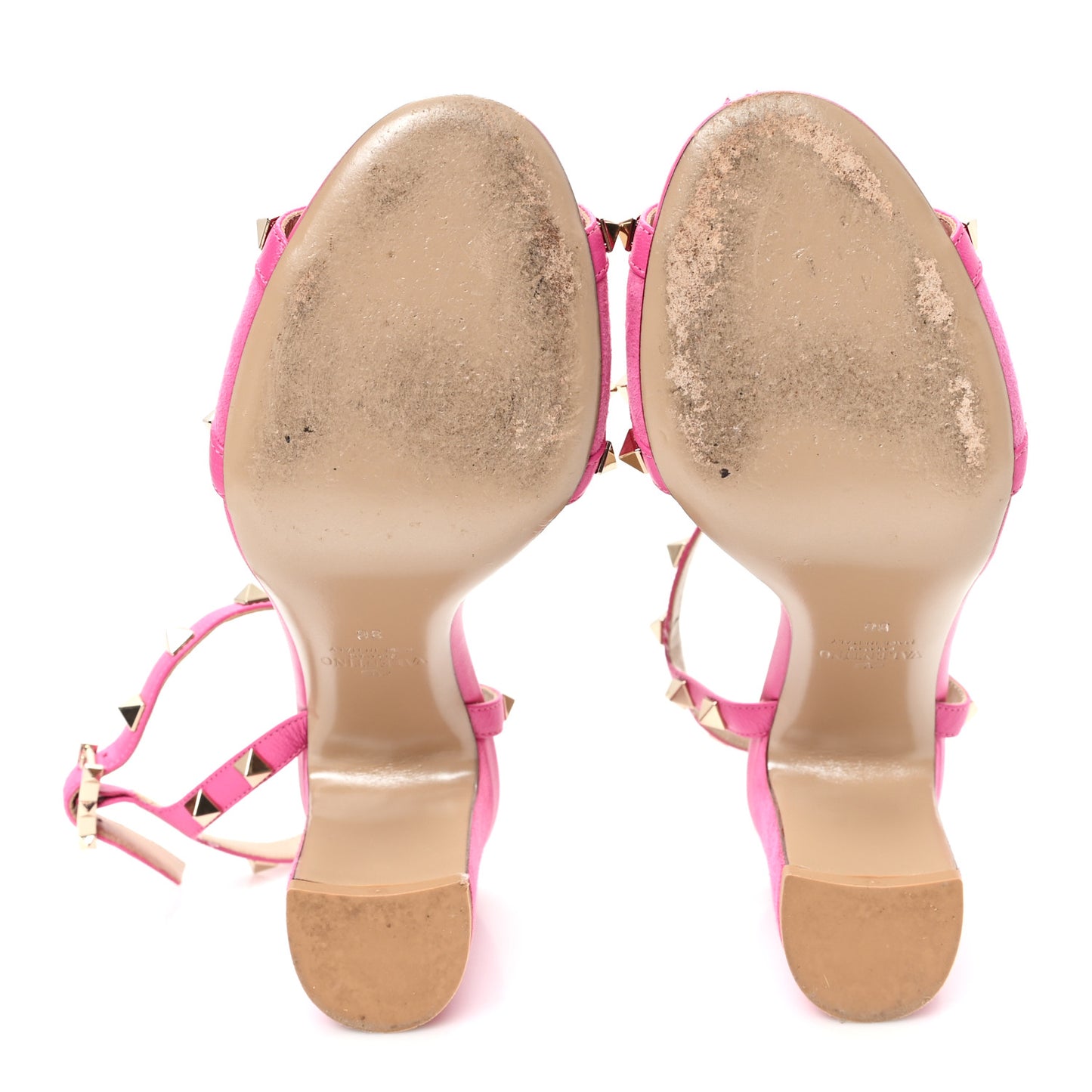 Suede Rockstud Ankle Strap 90mm Sandals 36 Pink Orchid