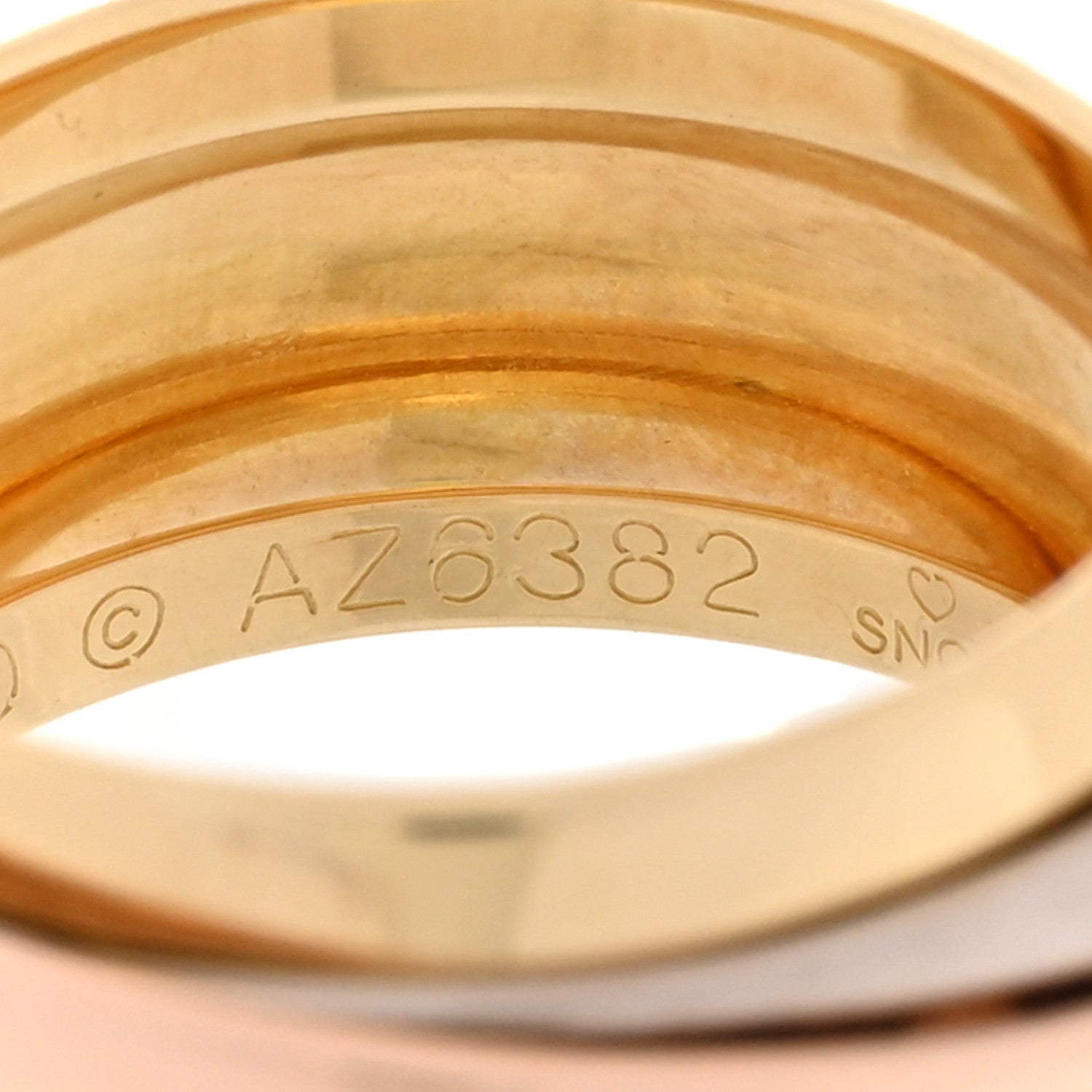 Cartier 18K Pink Yellow White Trinity Must Essence Ring 50 5.25 6 of 6