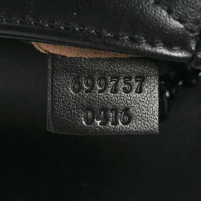 Gucci Calfskin Matelasse Monochrome GG Marmont Chain Belt Bag Black 7 of 9