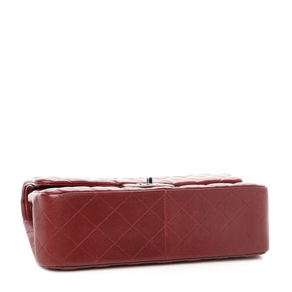 Chanel Caviar Quilted Jumbo Double Flap Dark Red 4 of 10