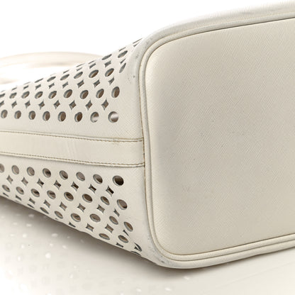 Prada Saffiano Perforated Tote Talco 10 of 21