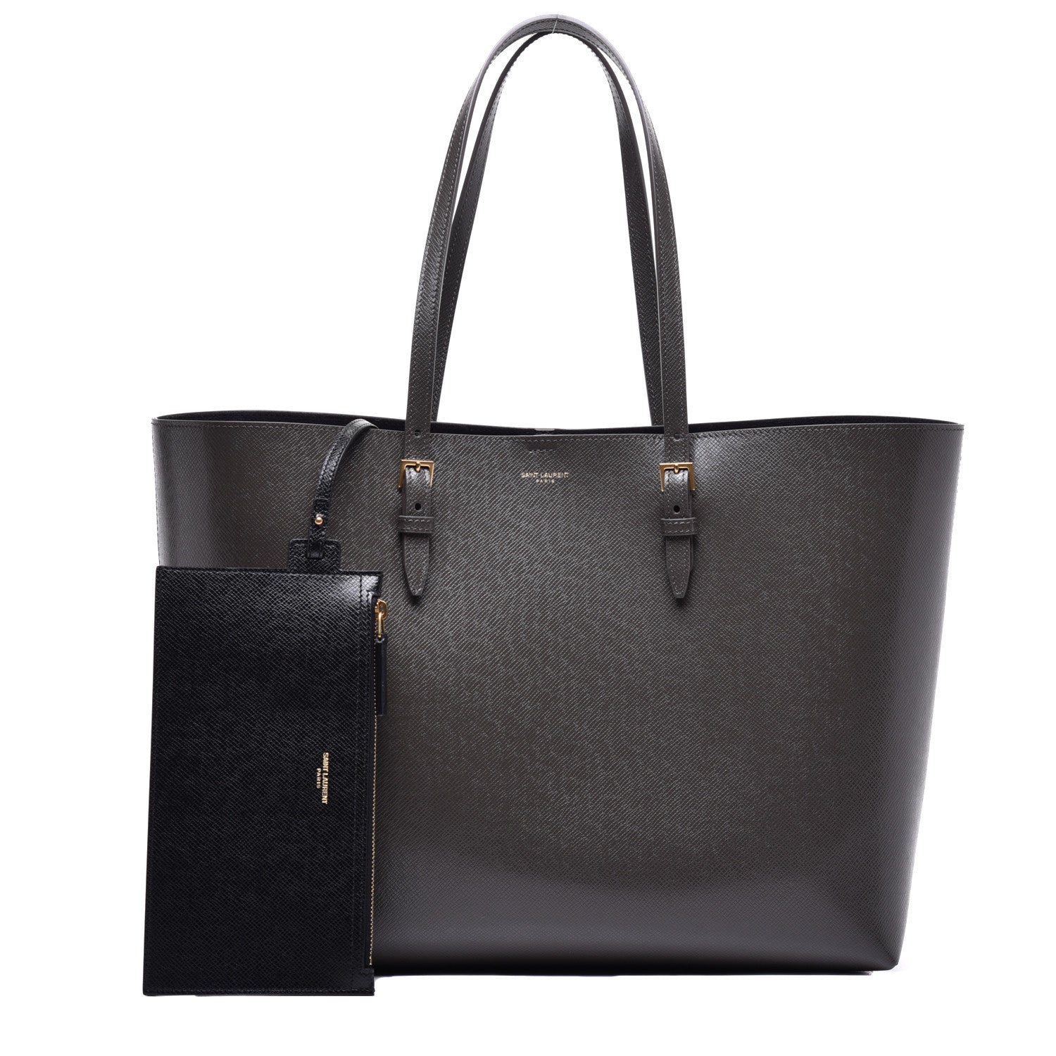 Saint Laurent Calfskin Large Shopping Tote Pebble 1 of 8