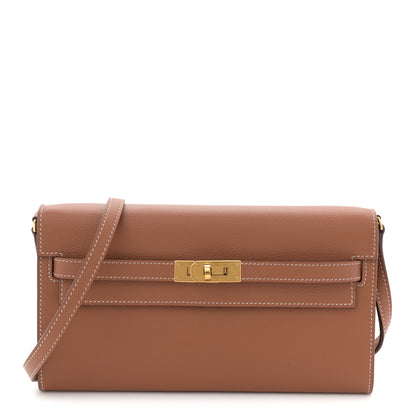 Hermes Evercolor Kelly Wallet To Go Gold 1 of 11