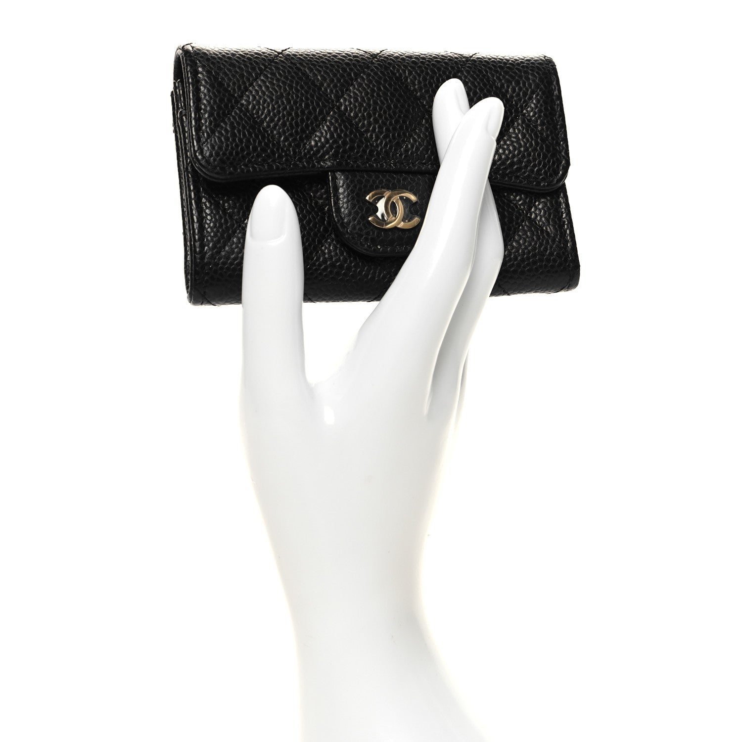 Chanel Caviar Quilted Flap Card Holder Wallet Black 2 of 10