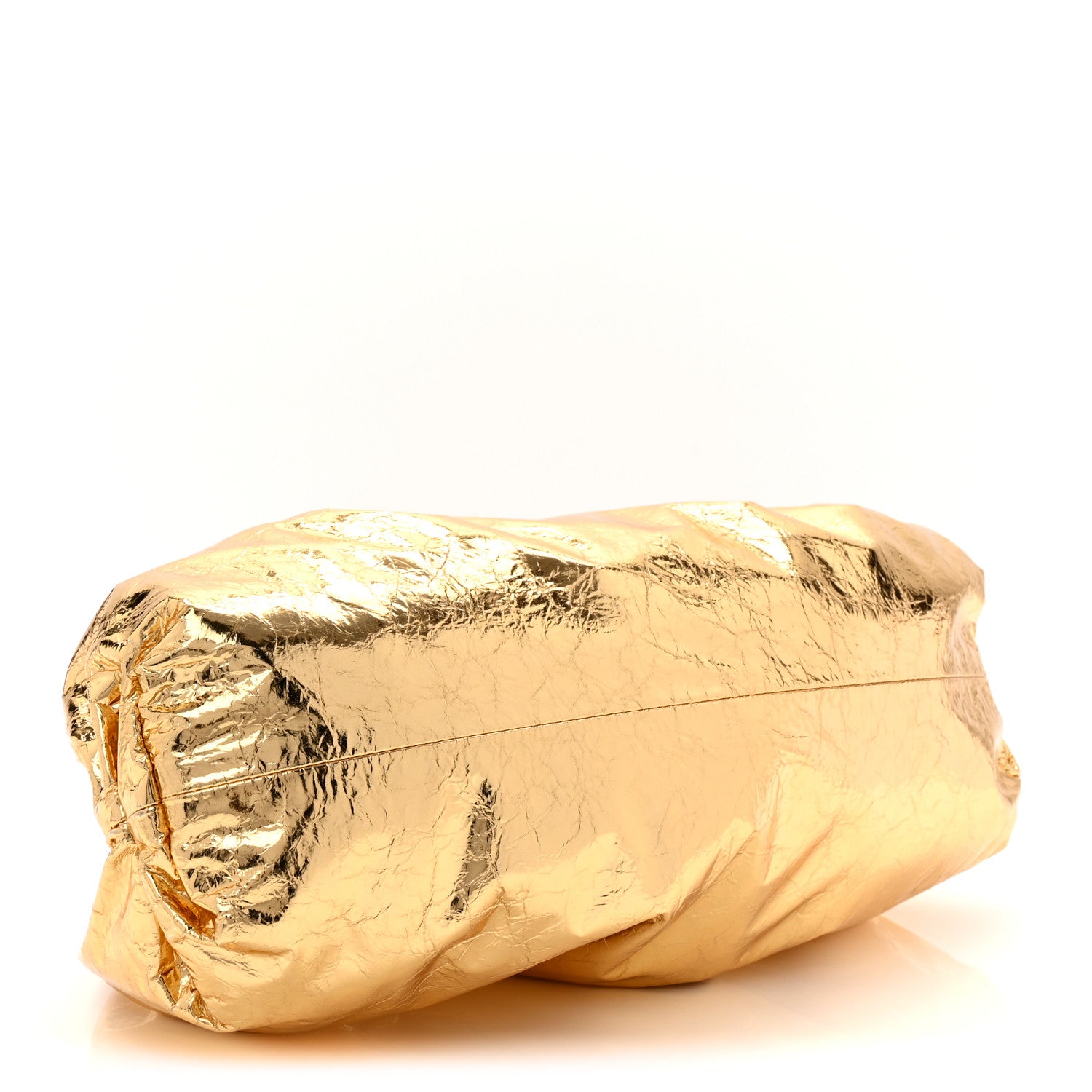 Bottega Veneta Metallic Crinkled Lambskin The Pouch Oversized