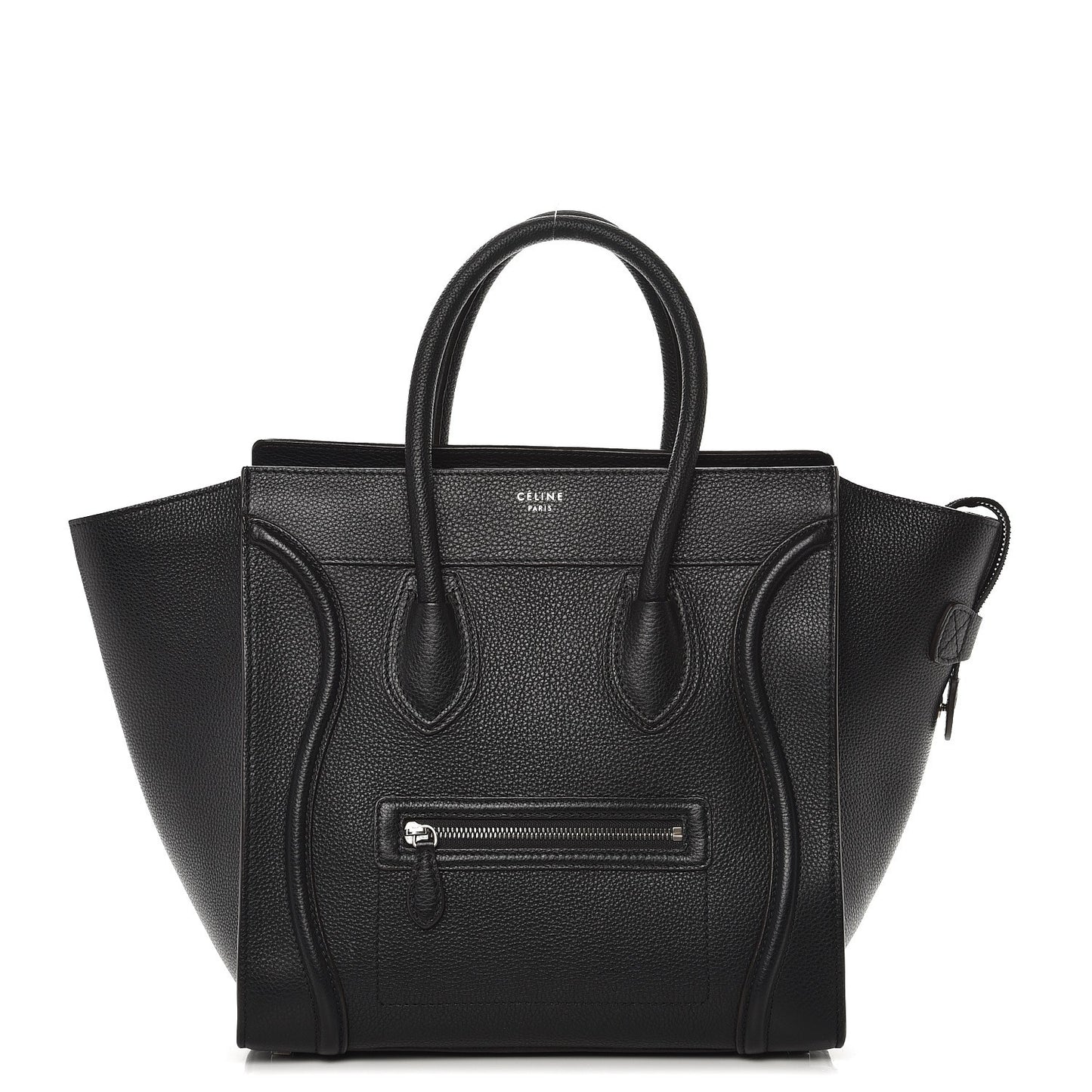 Drummed Calfskin Mini Luggage Black