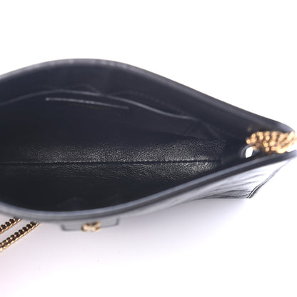 Saint Laurent Lambskin Quilted Monogram Baby Victoire Chain Clutch Bag Black 4 of 8