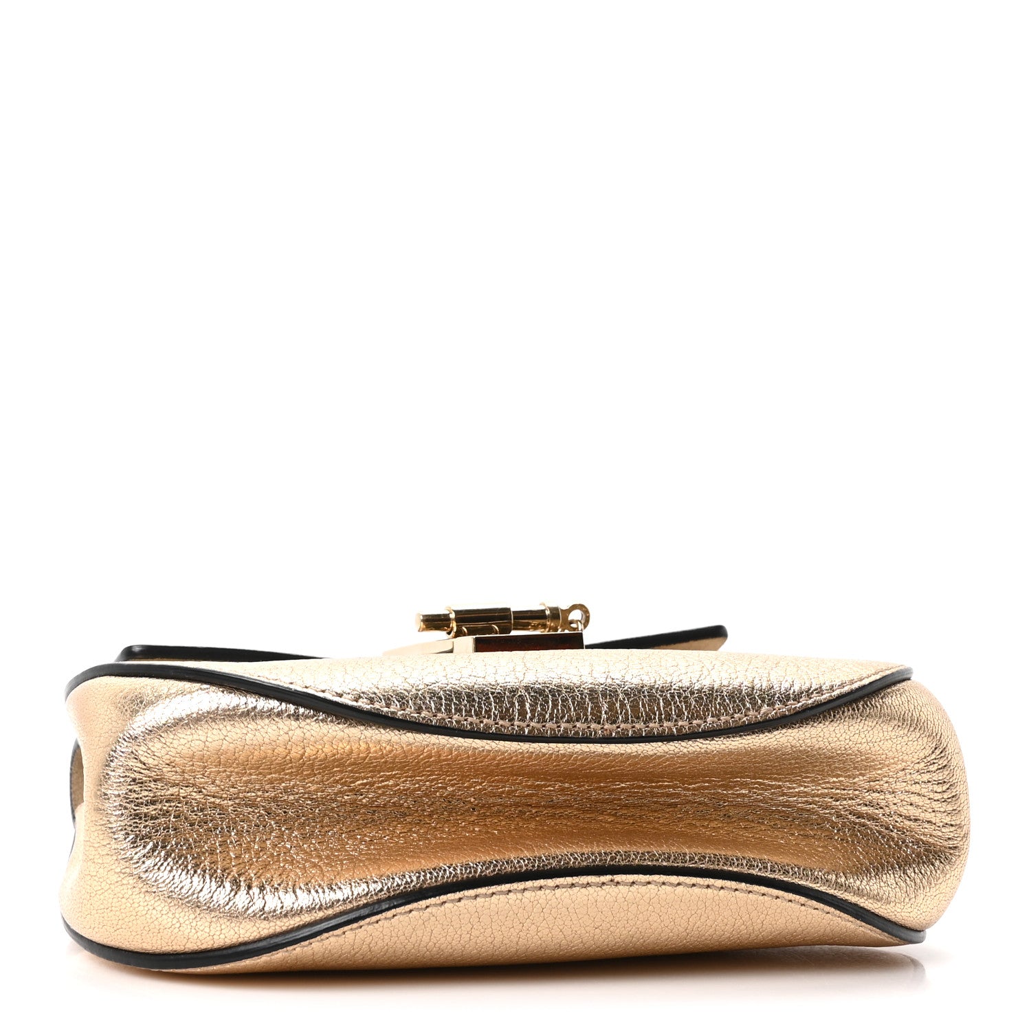 Chloe Metallic Grained Goatskin Nano Drew Shoulder Bag Abstract Gold 4 of 9