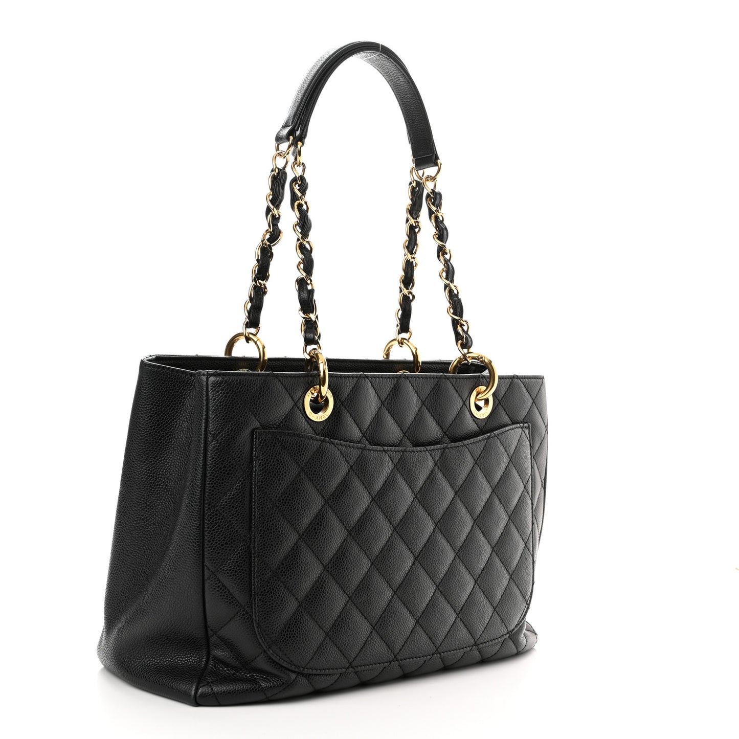 Caviar Quilted Grand Shopping Tote GST Black