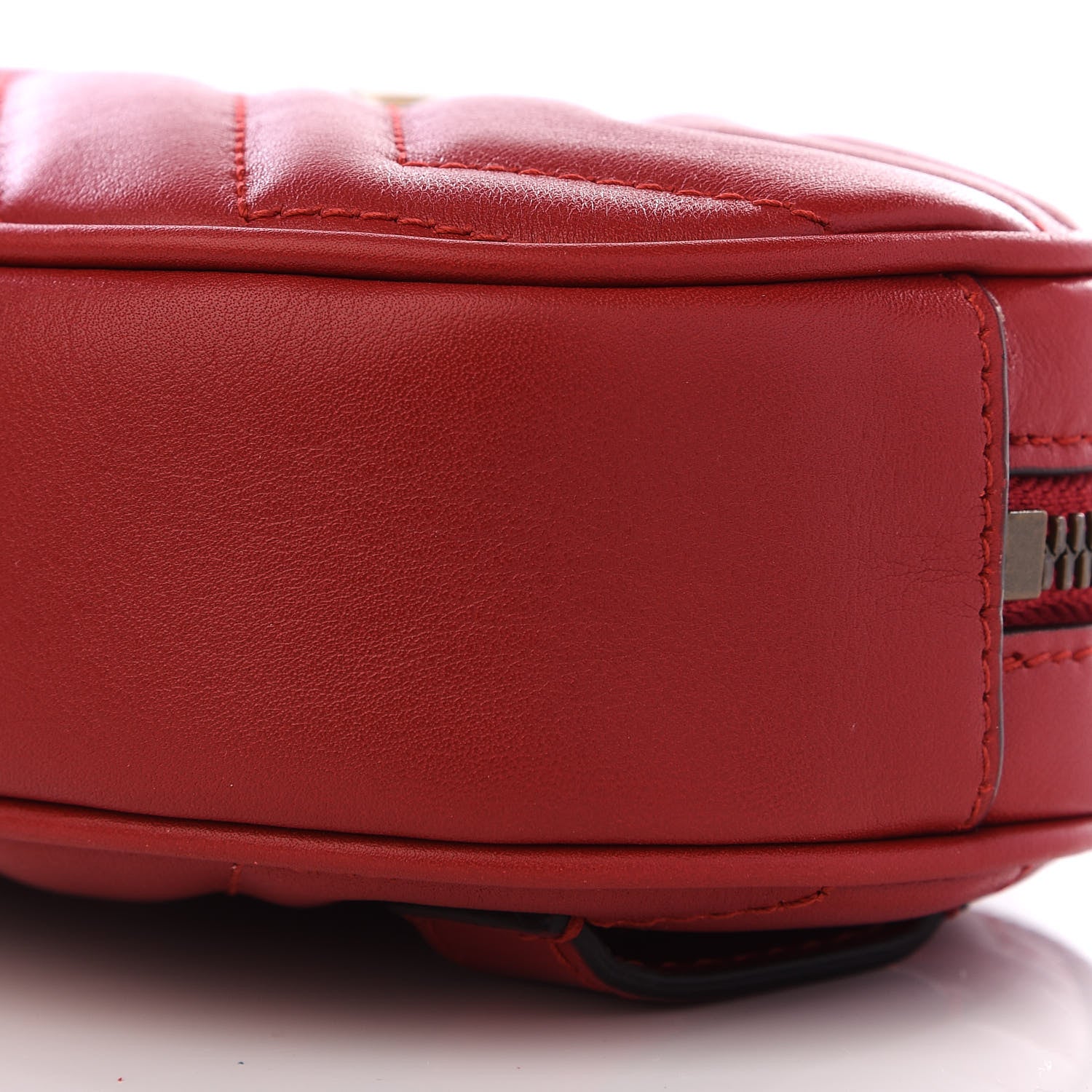 Gucci Calfskin Matelasse GG Marmont Belt Bag 85 34 Hibiscus Red 7 of 8