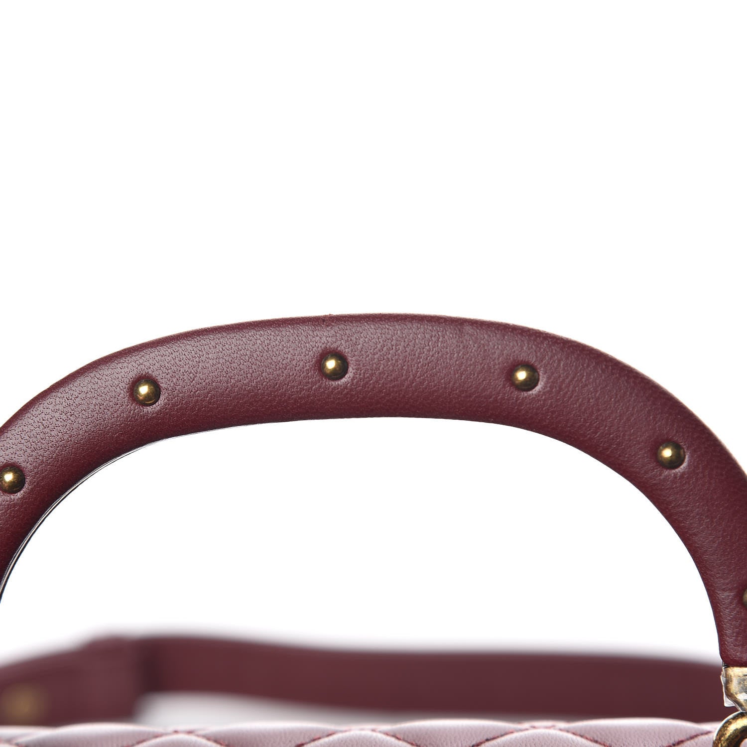 Chanel Lambskin Quilted Medium Boy Studded Handle Flap Burgundy Gold 21 of 26