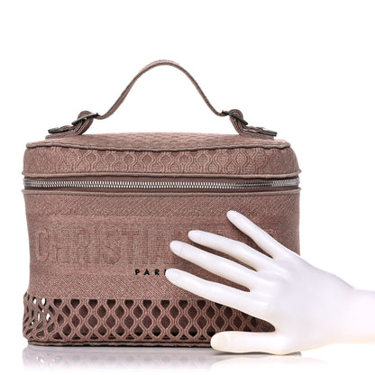 Christian Dior Mesh Embroidered Diortravel Vanity Case Clay 2 of 14